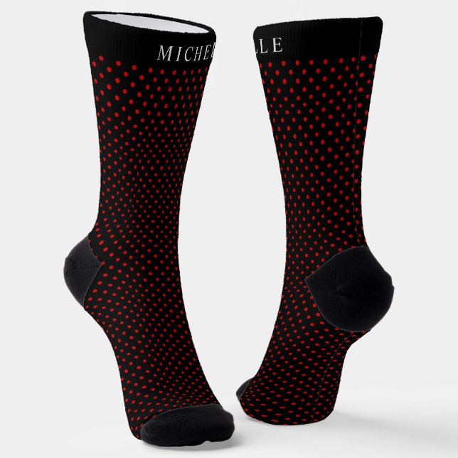 Calcetines Nombre Personalizado Luz Rojo Oscuro Con Punto De  (Angular)
