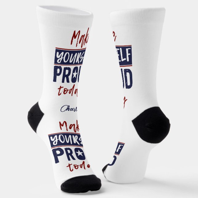 Calcetines Nombre personalizado "Make Yourself Proud" (Angular)
