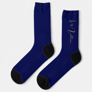 Calcetines Nombre personalizado minimalista azul