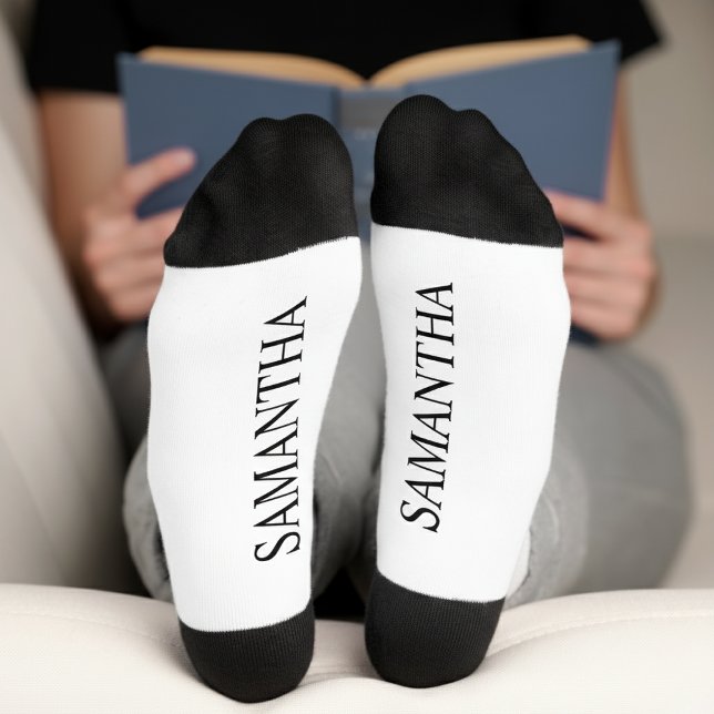 Calcetines Nombre personalizado Monograma inferior (Subido por el creador)