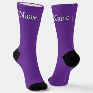 Calcetines Nombre Personalizado Morado
