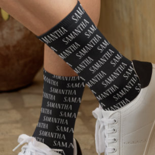 Calcetines Nombre personalizado patrón repetitivo personaliza