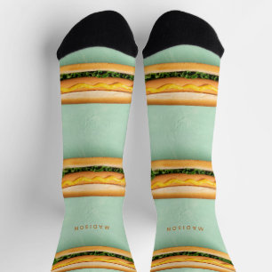 Calcetines Nombre personalizado Perro caliente