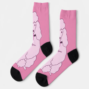 Calcetines Nombre personalizado Pink Poodle