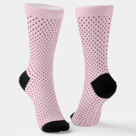 Calcetines Nombre personalizado Punto de polka marrón rosa pá