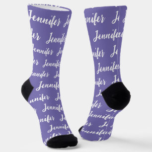 Calcetines Nombre Personalizado Púrpura Fun Pattern Mujeres