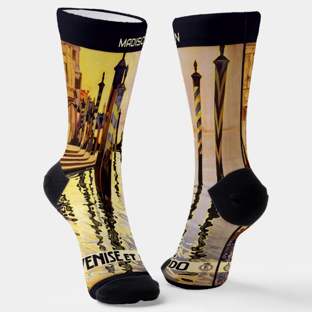 Calcetines Nombre personalizado Venecia (Venise) Viajes de ép (Angular)