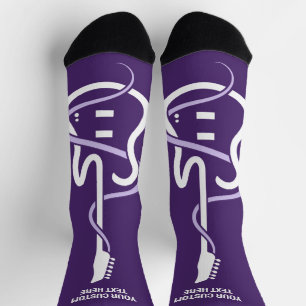 Calcetines Nombre personalizado y guitarra con estilo de text