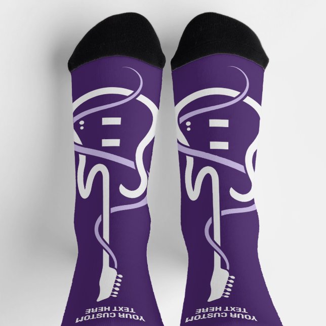 Calcetines Nombre personalizado y guitarra con estilo de text (Arriba)