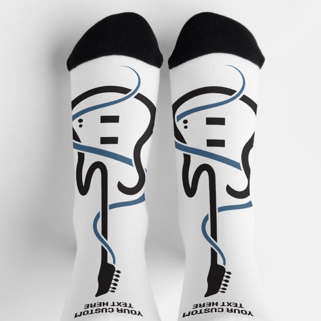 Calcetines Nombre personalizado y guitarra con estilo de text (Arriba)