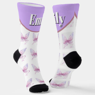 Calcetines nombre personalizado y personalizado con lazo