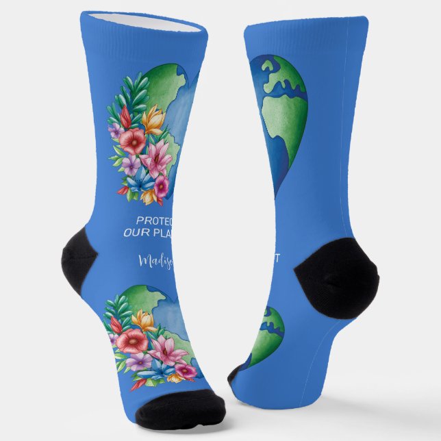 Calcetines Nombre personalizado y texto Planeta Corazón de la (Angular)