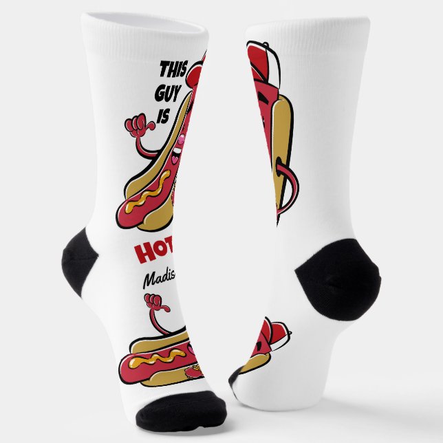 Calcetines Nombre y texto personalizados Perro caliente (Angular)