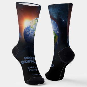 Calcetines Nombre y texto personalizados Planeta Tierra