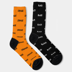 Calcetines Nombres de colores blanco naranja y negro