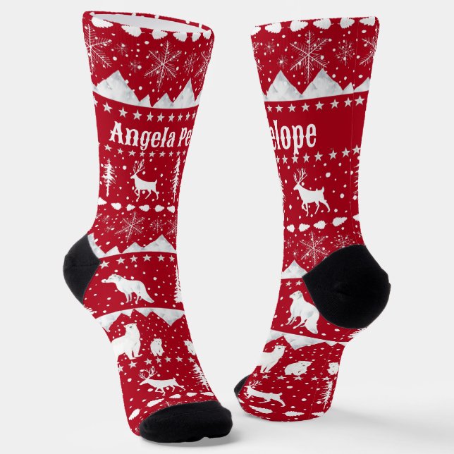 Calcetines Nórdicos Sweater Winter Animales añaden su nombre  (Angular)