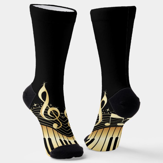 Calcetines Notas de Gold y Black Music (Angular)