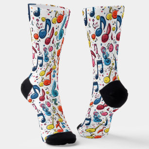 Calcetines Notas musicales con caras divertidas