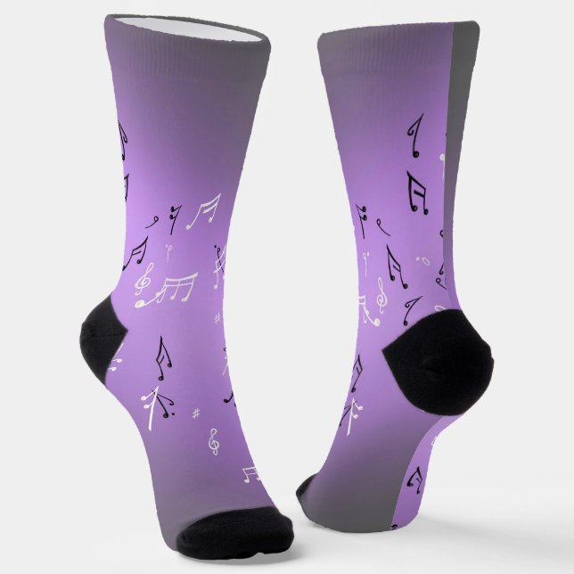 Calcetines Notas musicales Purple (Angular)