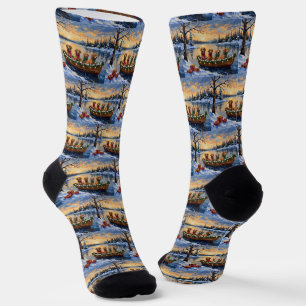 Calcetines Nova Scotia Duck Tolling Retriever Navidad Barco