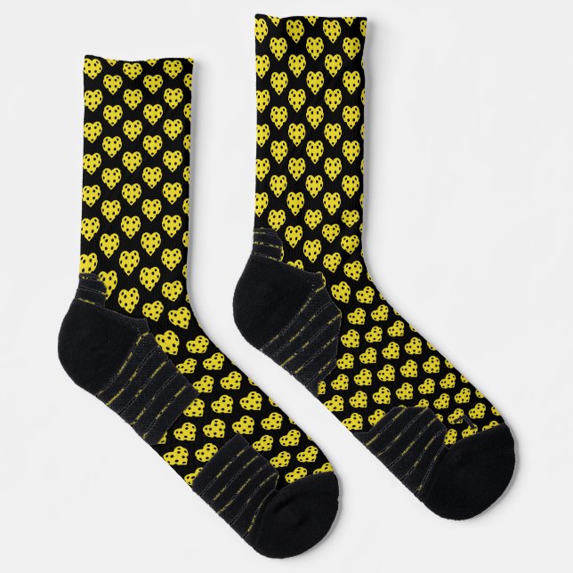 Calcetines Novedad de corazón amarillo del patrón del balonce (Derecha)