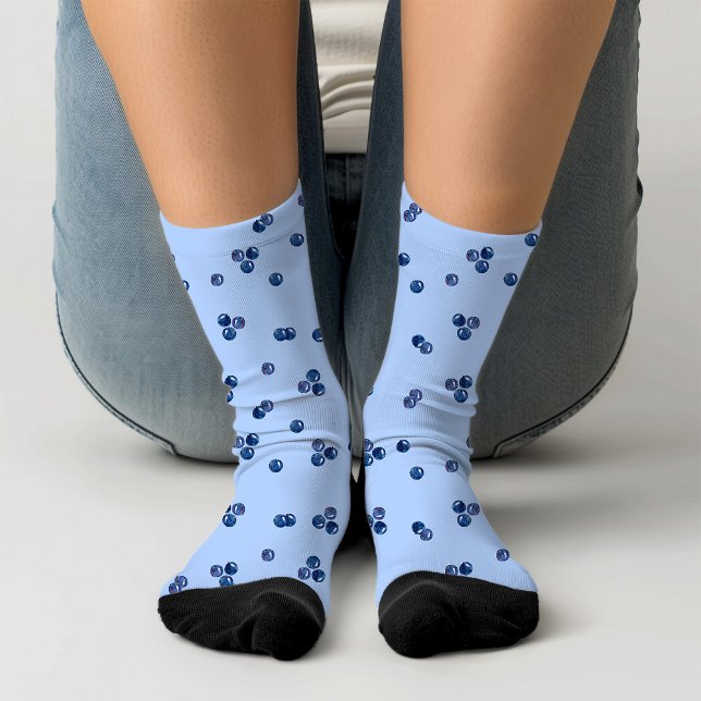 Calcetines Novedad de frutas con hilo azul dibujado a mano (Subido por el creador)