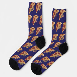 Calcetines Novedad derritiendo queso Pepperoni Pizza Azul