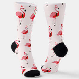 Calcetines Novedad divertida Flamingo Santa Animal