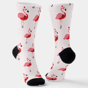 Calcetines Novedad divertida Flamingo Santa Animal