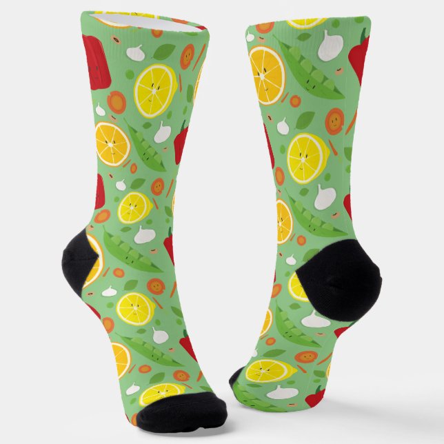 Calcetines Novedad Fun Pattern Vegetable Fruit Food (Angular)