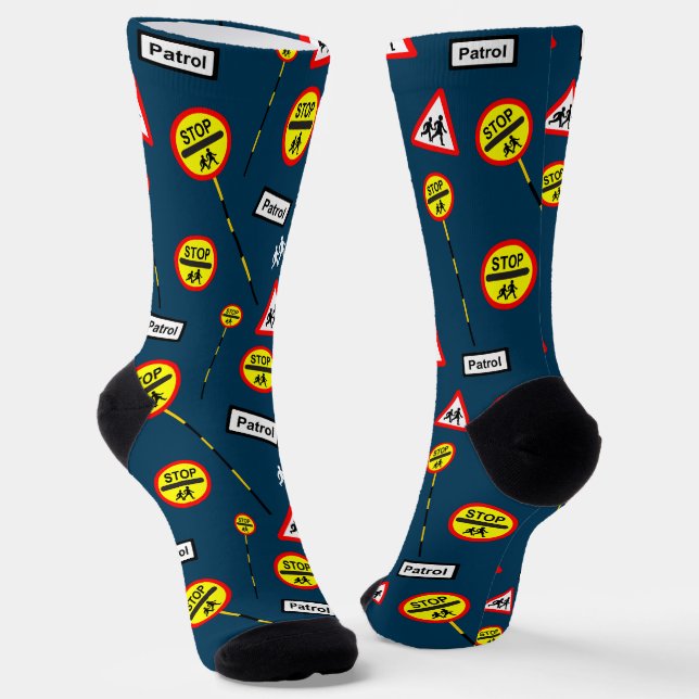 Calcetines Novedad Lollipop de Patrulla de Cruce Escolar (Angular)