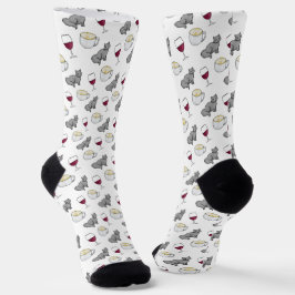 Calcetines Novedad Personalizado de café y gatos con sabor a