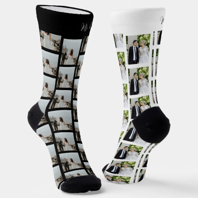Calcetines Novedades 2 fotos de bodas de Mr. y Mrs. (Angular)