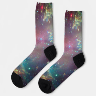 Calcetines novedosos de cúmulo estelar de espacio