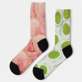 Calcetines novedosos de Huevos Verdes y Jamón