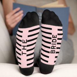 Calcetines Novia Partido de Boda Rosa y Negro
