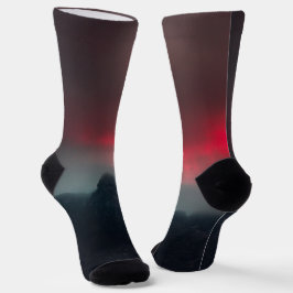 Calcetines Nubes, niebla y montañas ardiendo