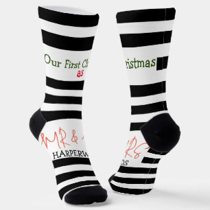 Calcetines Nuestra primera Navidad, Sr. y Sra. /Pareja recién