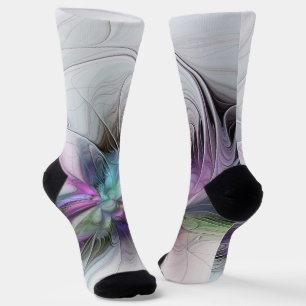 Calcetines Nueva vida, arte fantástico abstracto fractal colo