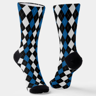 Calcetines OCEAN BLUE & BLACK Argyle Pattern Socks