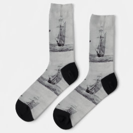 Calcetines Oceanic Trek Graphic Ships Fine Art