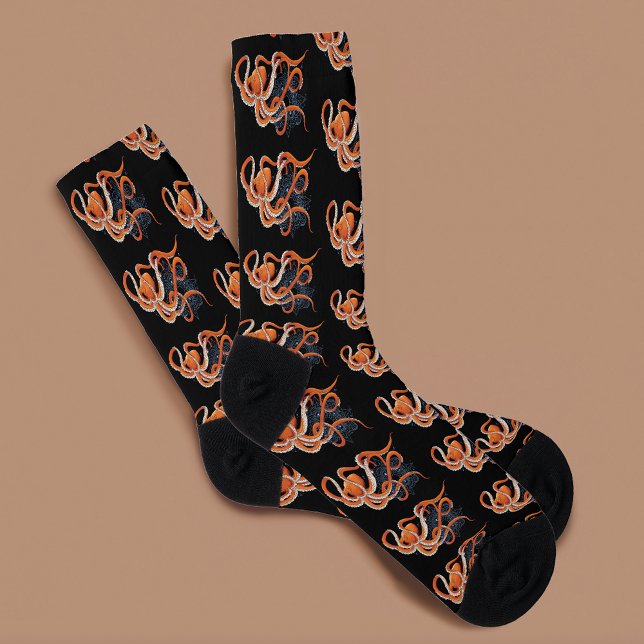 Calcetines Octopus Naranja Mandala Blue (Subido por el creador)