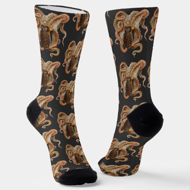 Calcetines Octopus Vulgaris, Vintage Marine Life Animals (Angular)