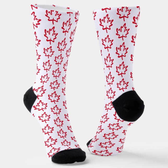 Calcetines Oh Canada! Proud Canadian Red Maple Leaf Modern (Angular)