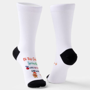 Calcetines Oh, esto requiere un suéter de Navidad con hoja de