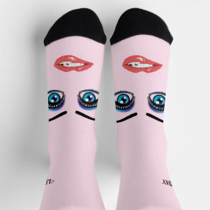 Calcetines Ojos y labios de mujeres