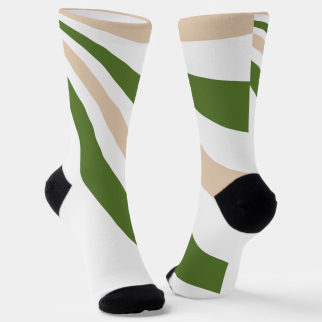 Calcetines Ola blanca, de arena y verde pálido (Angular)