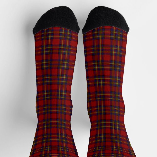 Calcetines Oliver tartan amarillo rojo platillo (Arriba)