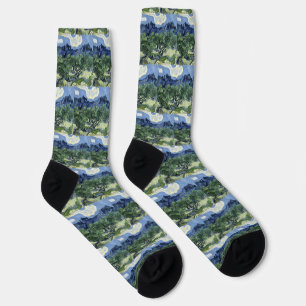 Calcetines Olivos de Van Gogh - Arte Montaña Azul