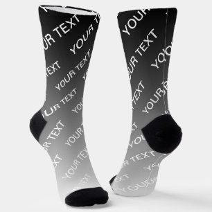 Calcetines Ombre y patrón de texto (color cambiable)